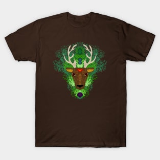 Spirit Guardian Elk with Nature Forest Elements T-Shirt